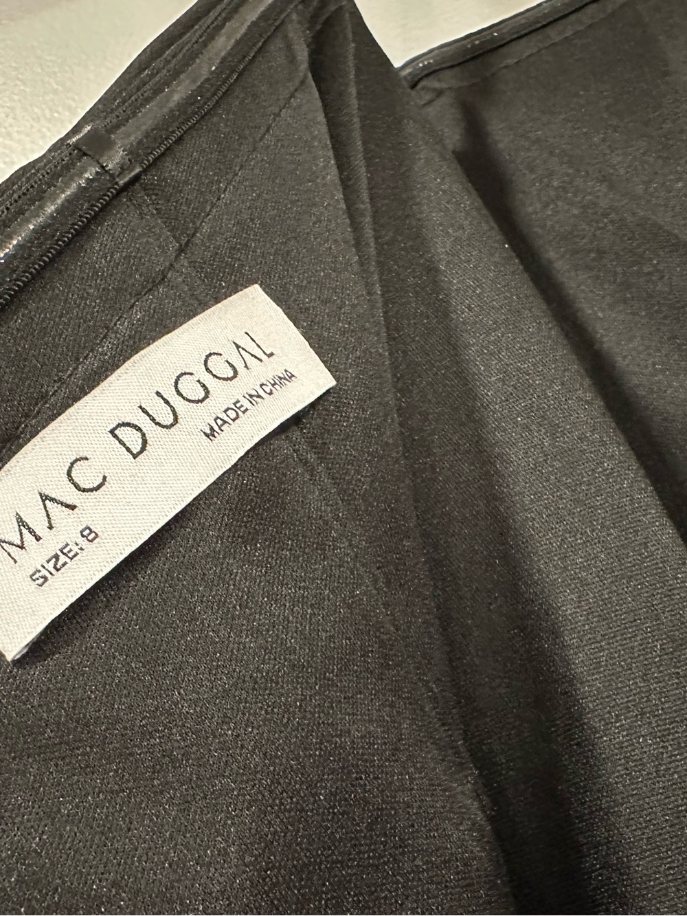Mac Duggal 21061 Black Strapless Crepe Midi Dress With Bubble Hem sz 8 - Picture 7 of 7